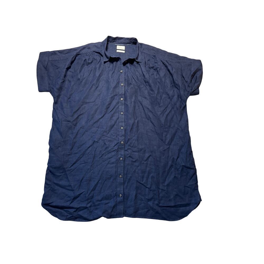 J. Crew Navy Blue Maxi Shirt Dress